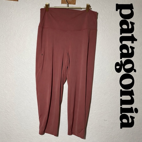 Patagonia NetPlus High Rise Leggins Relaxed Fit Women Size l, Mauve Athletic Pan - Picture 3 of 7